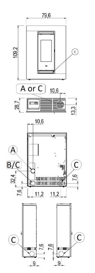 Pelletofen Cadel Luce Plus 9 (kanalisierbar) - 8,5 kW