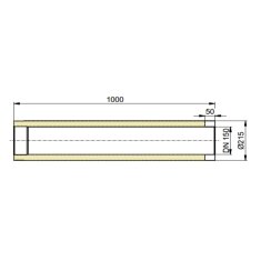 Doppelwandiges Rauchrohr Ø150 x 1000 x 2 mm, Farbe...