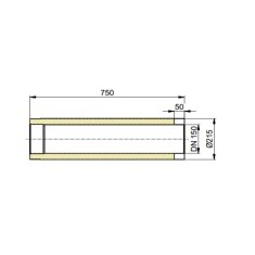 Doppelwandiges Rauchrohr Ø150 x 750 x 2 mm, Farbe...