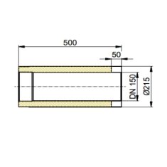 Doppelwandiges Rauchrohr Ø150 x 500 x 2 mm, Farbe...