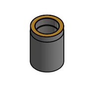 Doppelwandiges Rauchrohr Ø150 x 333 x 2 mm, Farbe schwarz