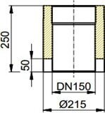 Doppelwandiges Rauchrohr Ø150 x 333 x 2 mm, Farbe schwarz