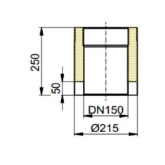 Doppelwandiges Rauchrohr Ø150 x 250 x 2 mm, Farbe...
