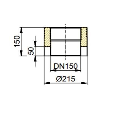 Doppelwandiges Rauchrohr Ø150 x 150 x 2 mm, Farbe schwarz
