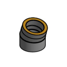 Doppelwandiger Rauchrohrbogen Ø150 x 15°  x 2...