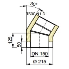 Doppelwandiger Rauchrohrbogen Ø150 x 30°  x 2...
