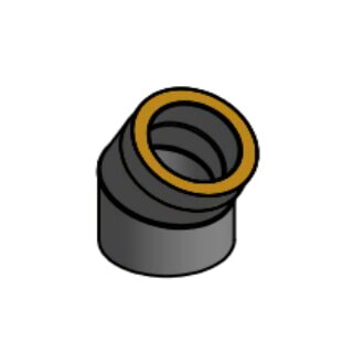 Doppelwandiger Rauchrohrbogen Ø150 x 30°  x 2 mm, Farbe schwarz