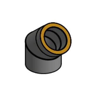 Doppelwandiger Rauchrohrbogen Ø150 x 45° x 2 mm, Farbe schwarz