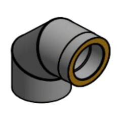 Doppelwandiger Rauchrohrbogen Ø150 x 90° x 2...