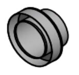 Übergangsstück vom doppelwandigen zum einwandigen System Ø150 x, Farbe schwarz