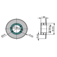 Doppelwandfutter mit Rosette für doppelwandiges Rohr...