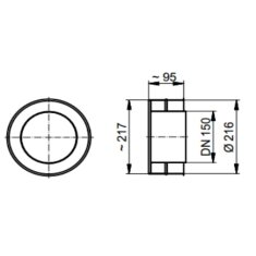 Doppelwandfutter für doppelwandiges Rohr Ø150...