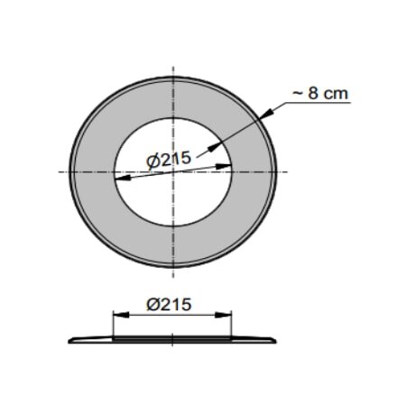 Rosette für isoliertes Rauchrohr - Ø150, Farbe schwarz