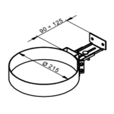 Verstellbare Wandhalterung 90-125mm - Ø150, Farbe...