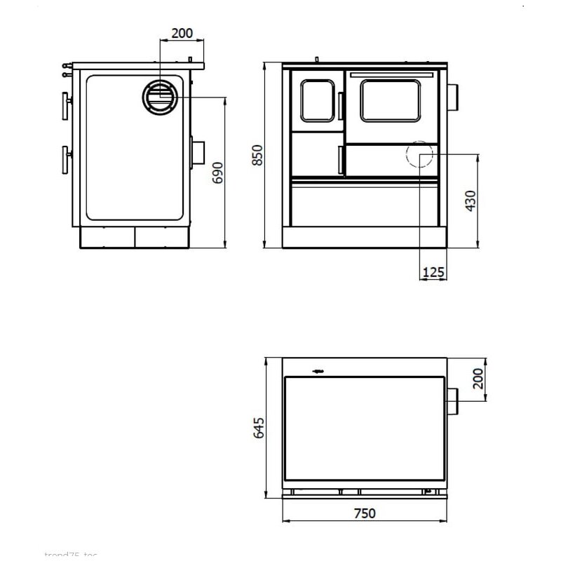 Wamsler Küchenherd Trend 75 - 5,9 kW