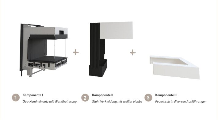 Kamineinsatz Camina Exclusiv Line E1 mit Feuertisch - 4 kW