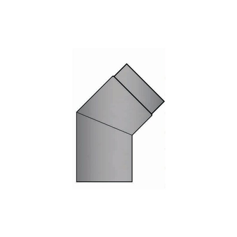 Rauchrohrbogen 45° Ø120 x 2 mm ohne Reinigungsöffnung, Farbe schwarz