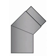 Rauchrohrbogen 45° Ø120 x 2 mm ohne Reinigungsöffnung, Farbe schwarz