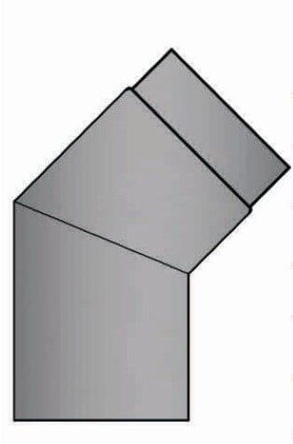 Rauchrohrbogen 45° Ø120 x 2 mm ohne Reinigungsöffnung, Farbe schwarz