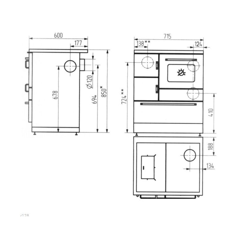 Wamsler Küchenherd K 128 F - 7 kW