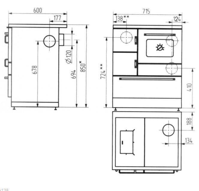 Wamsler Küchenherd K 128 F - 7 kW