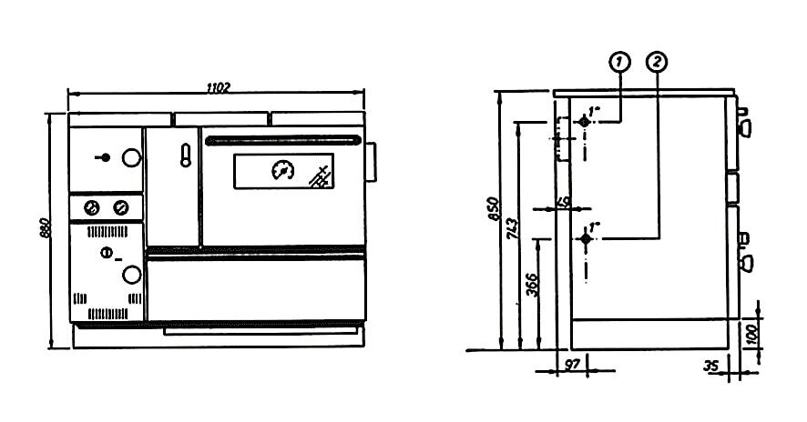 Wamsler Zentralheizungsherd wassergeführt K 178 - 27 kW
