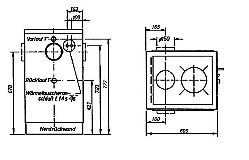 Wamsler Zentralheizungsherd wassergeführt K 158 CL - 22 kW