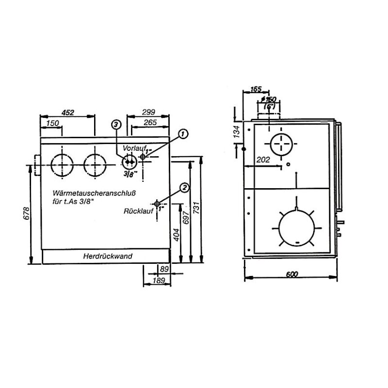 Wamsler Zentralheizungsherd wassergeführt K 148 CL - 23 kW