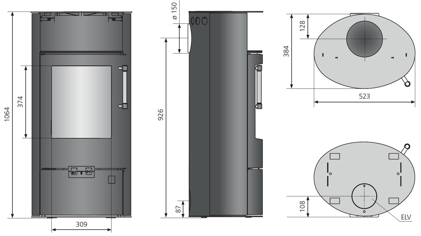 Kaminofen Justus Island 5 2.0 - 5 kW