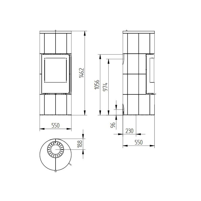 Kaminofen Jydepejsen Troja 44 - Speckstein - 7 kW