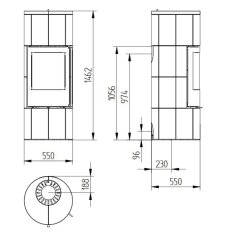 Kaminofen Jydepejsen Troja 44 - Speckstein - 7 kW