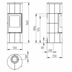 Kaminofen Jydepejsen Troja 44 - dunkler Sandstein - 7 kW