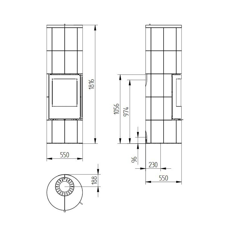 Kaminofen Jydepejsen Troja 45 - Speckstein - 7 kW