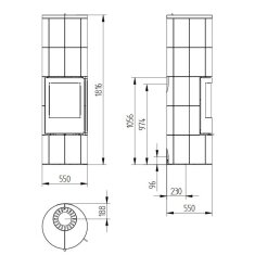 Kaminofen Jydepejsen Troja 45 - Speckstein - 7 kW