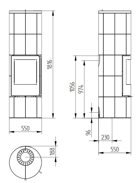 Kaminofen Jydepejsen Troja 45 - Speckstein - 7 kW