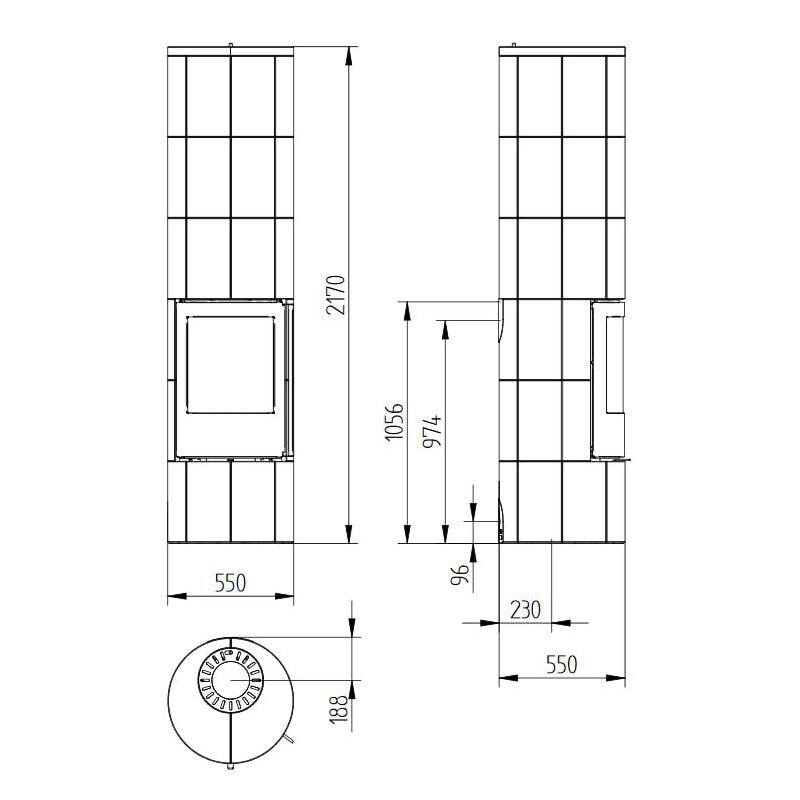 Kaminofen Jydepejsen Troja 46 - Speckstein - 7 kW