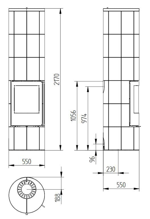 Kaminofen Jydepejsen Troja 46 - Speckstein - 8 kW
