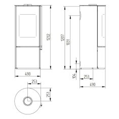 Kaminofen Jydepejsen Omega Basic - 7 kW