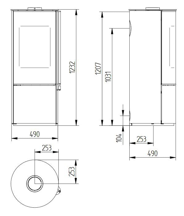 Kaminofen Jydepejsen Omega Basic - 7 kW