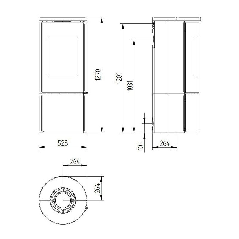 Kaminofen Jydepejsen Omega Basic Speckstein - 7 kW