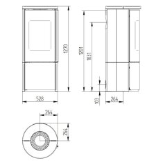 Kaminofen Jydepejsen Omega Basic Speckstein - 7 kW
