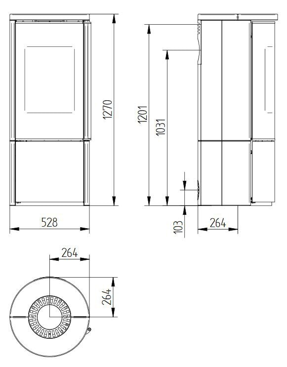 Kaminofen Jydepejsen Omega Basic Speckstein - 7 kW