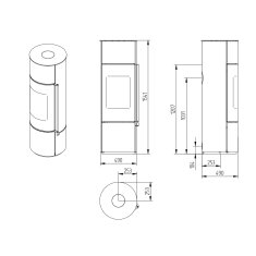 Kaminofen Jydepejsen Omega Core (Speicherstein) - 7 kW
