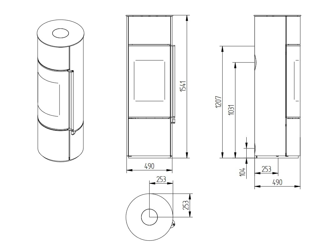 Kaminofen Jydepejsen Omega Core (Speicherstein) - 7 kW
