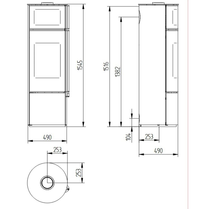 Kaminofen Jydepejsen Omega Chef mit Backfach - 7 kW