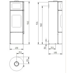 Kaminofen Jydepejsen Omega Chef mit Backfach - 7 kW