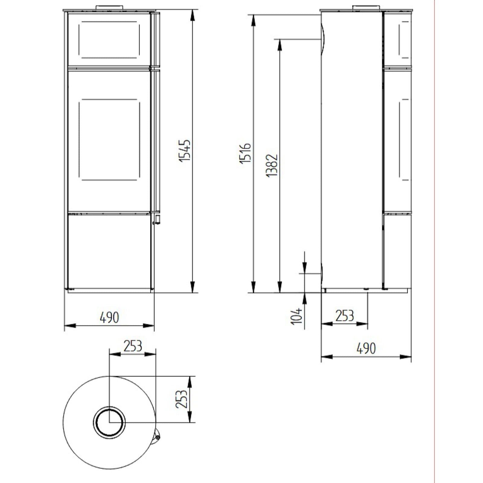 Kaminofen Jydepejsen Omega Chef mit Backfach - 7 kW