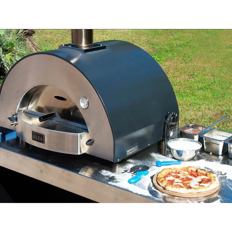 Holz Pizzaofen Alfa Forni Classico - 2 Pizze - Grau