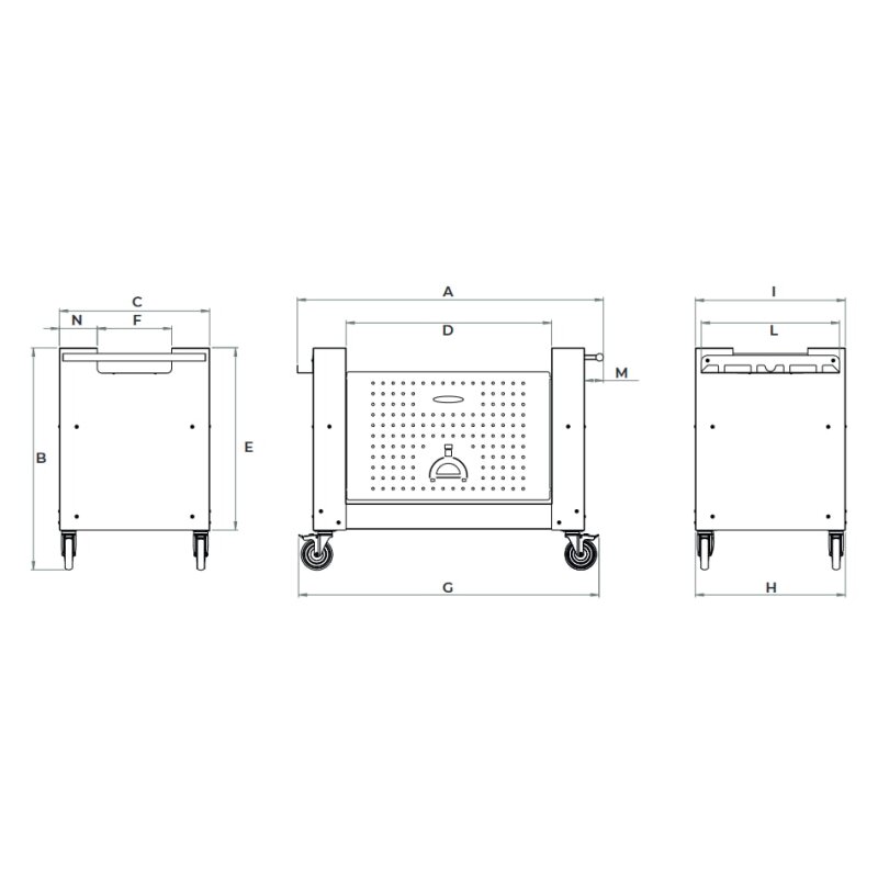 Alfa Forni - Unterbau für 4 Pizze Classico - Schwarz