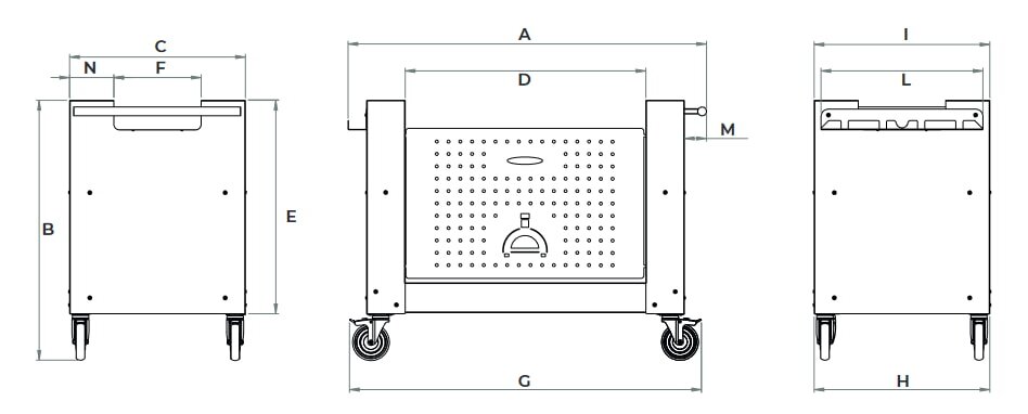 Alfa Forni - Unterbau für 4 Pizze Classico - Schwarz